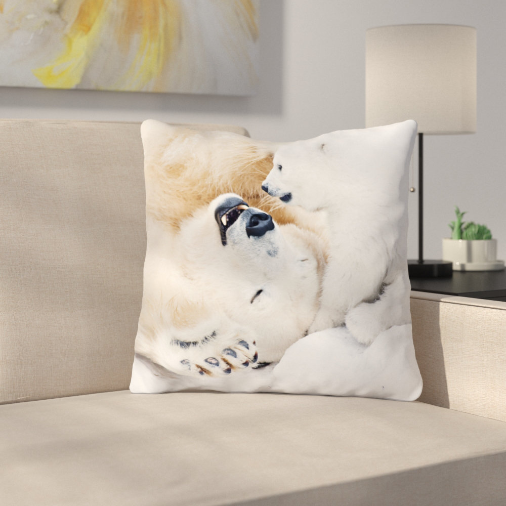 polar bear throw pillow
