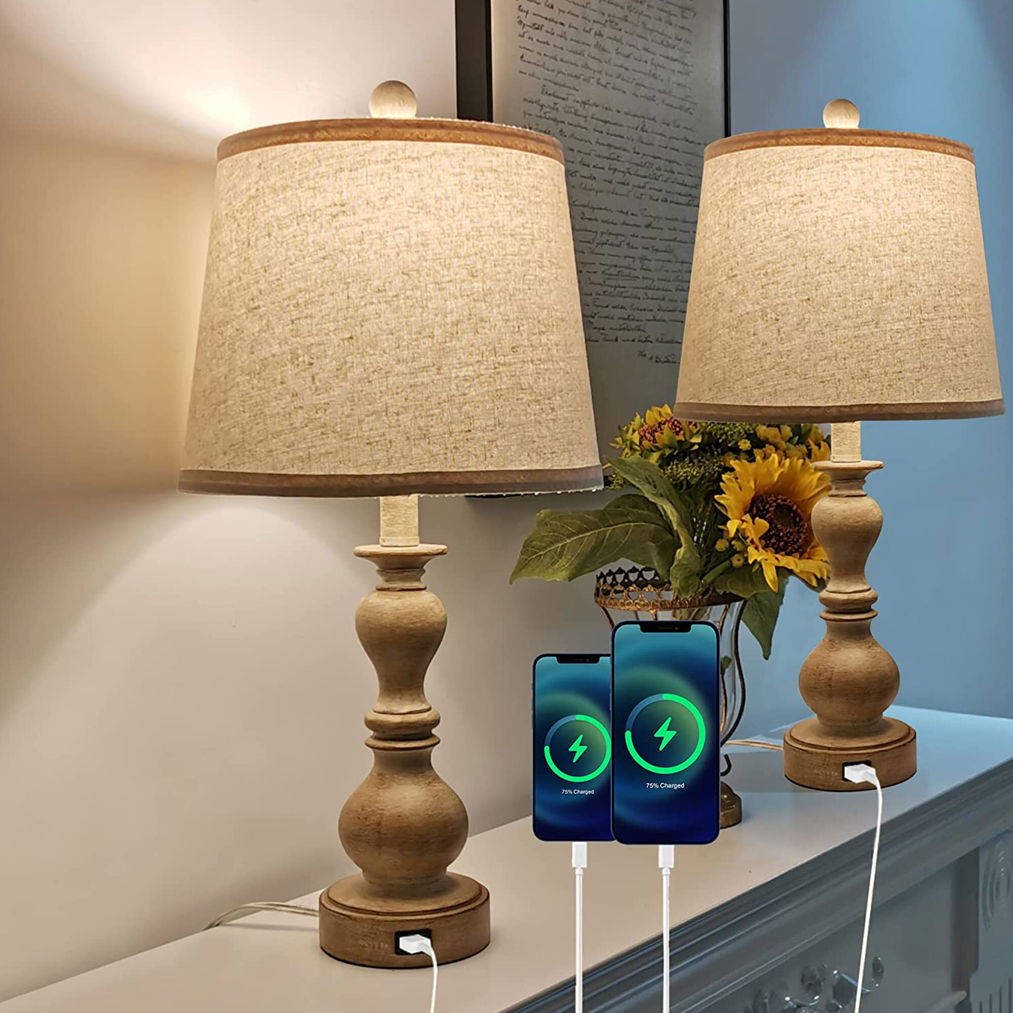 One Allium Way® Lowndesboro Resin USB Table Lamp & Reviews | Wayfair