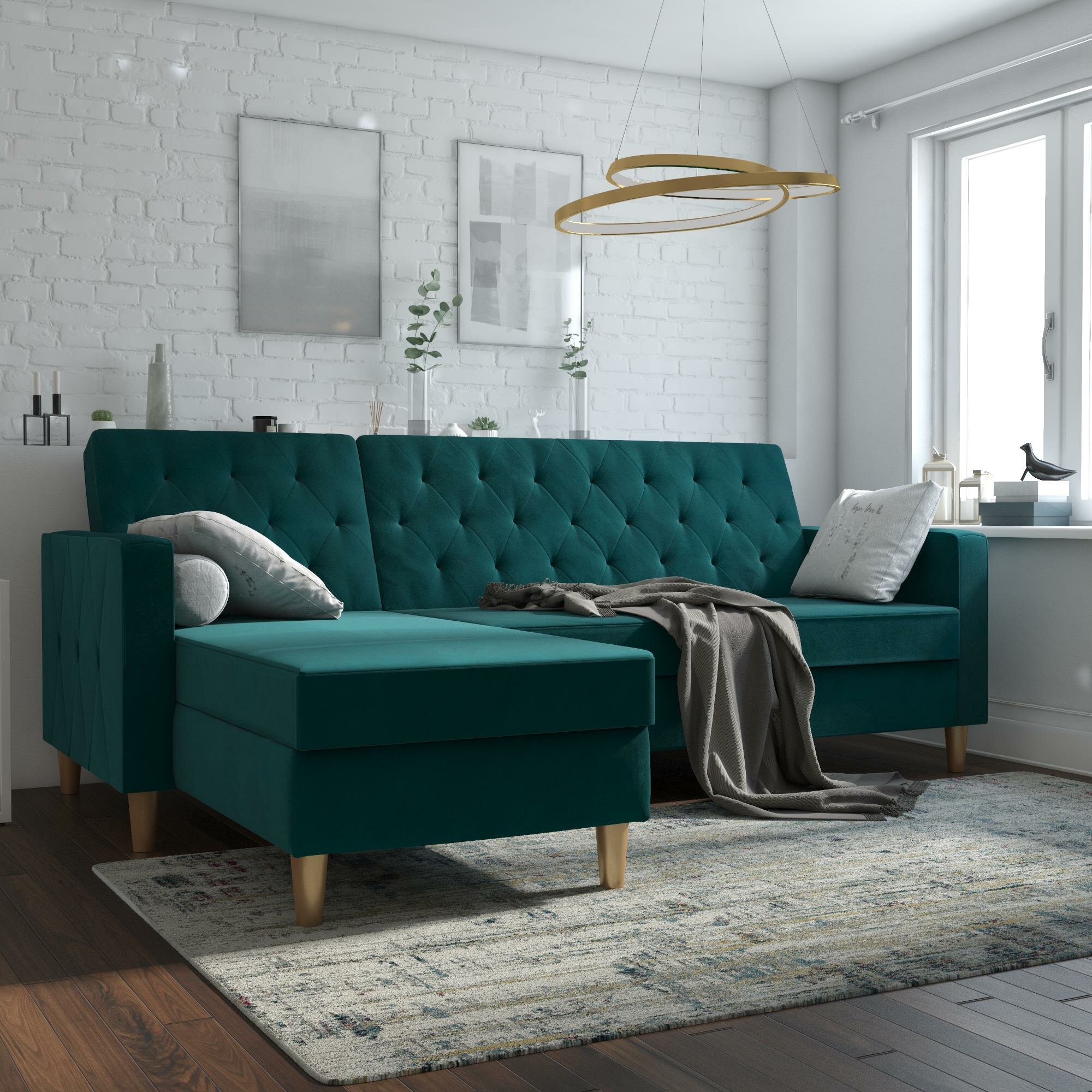 Liberty 84″ Wide Reversible Sleeper Sofa & Chaise