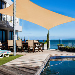 8x10' Square Sun Shade Sail Garden Patio Sunscreen Awning Canopy Screen+Hardware 
