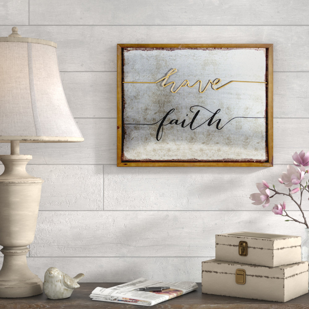 August Grove® Have Faith Picture Frame Print on Metal & Reviews Wayfair