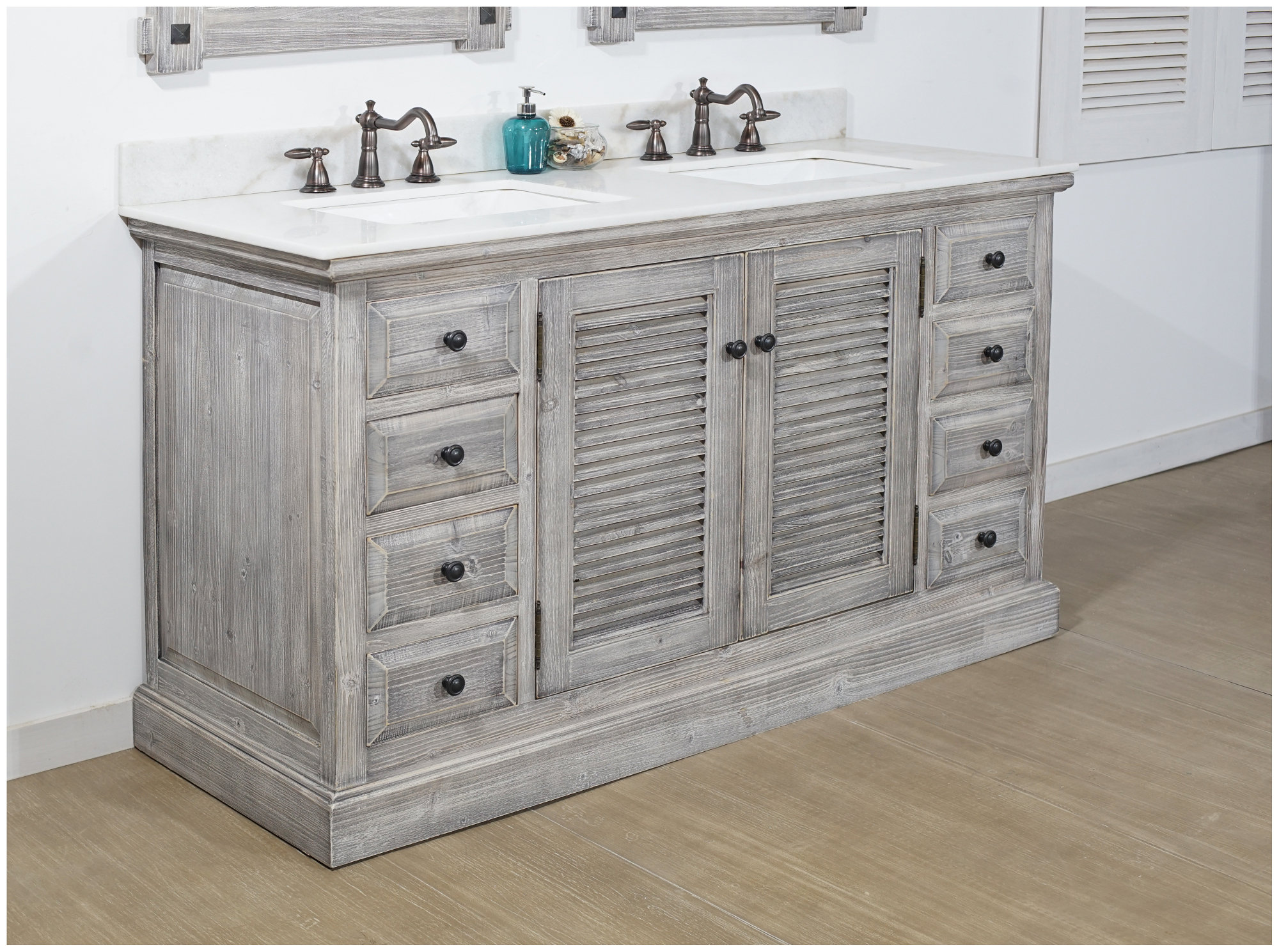 Rosecliff Heights Nippal 60'' Freestanding Double Bathroom Vanity with