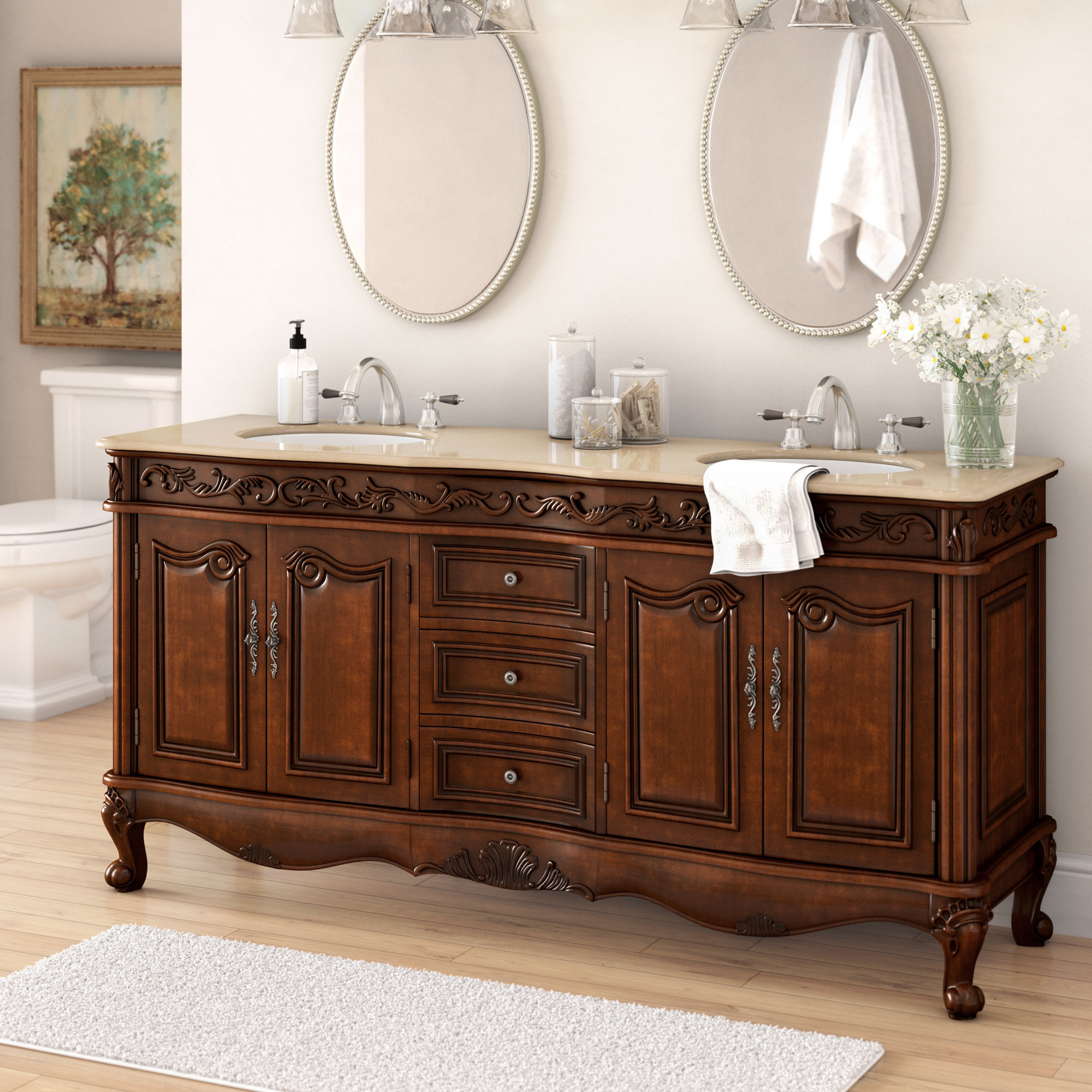 Astoria Grand Keifer 72.25'' Freestanding Double Bathroom Vanity with