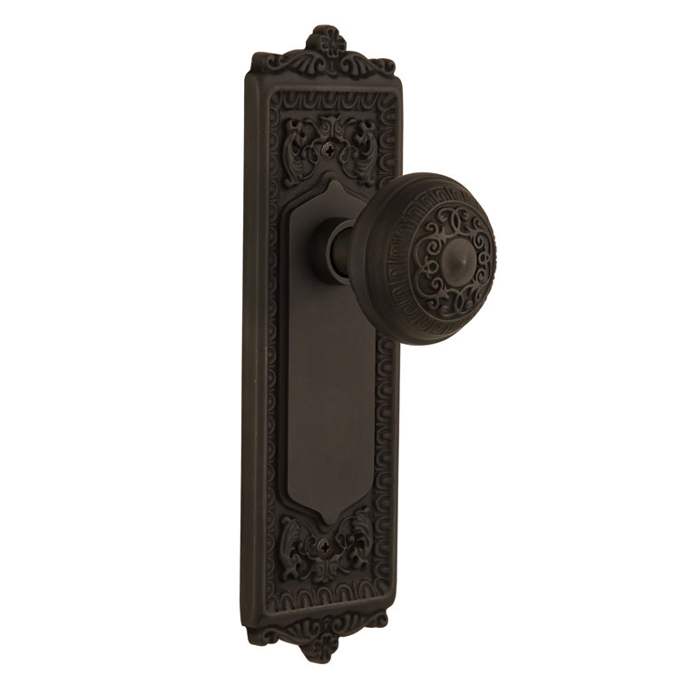 Egg & Dart Privacy Door Knob with Egg & Dart Long Plate