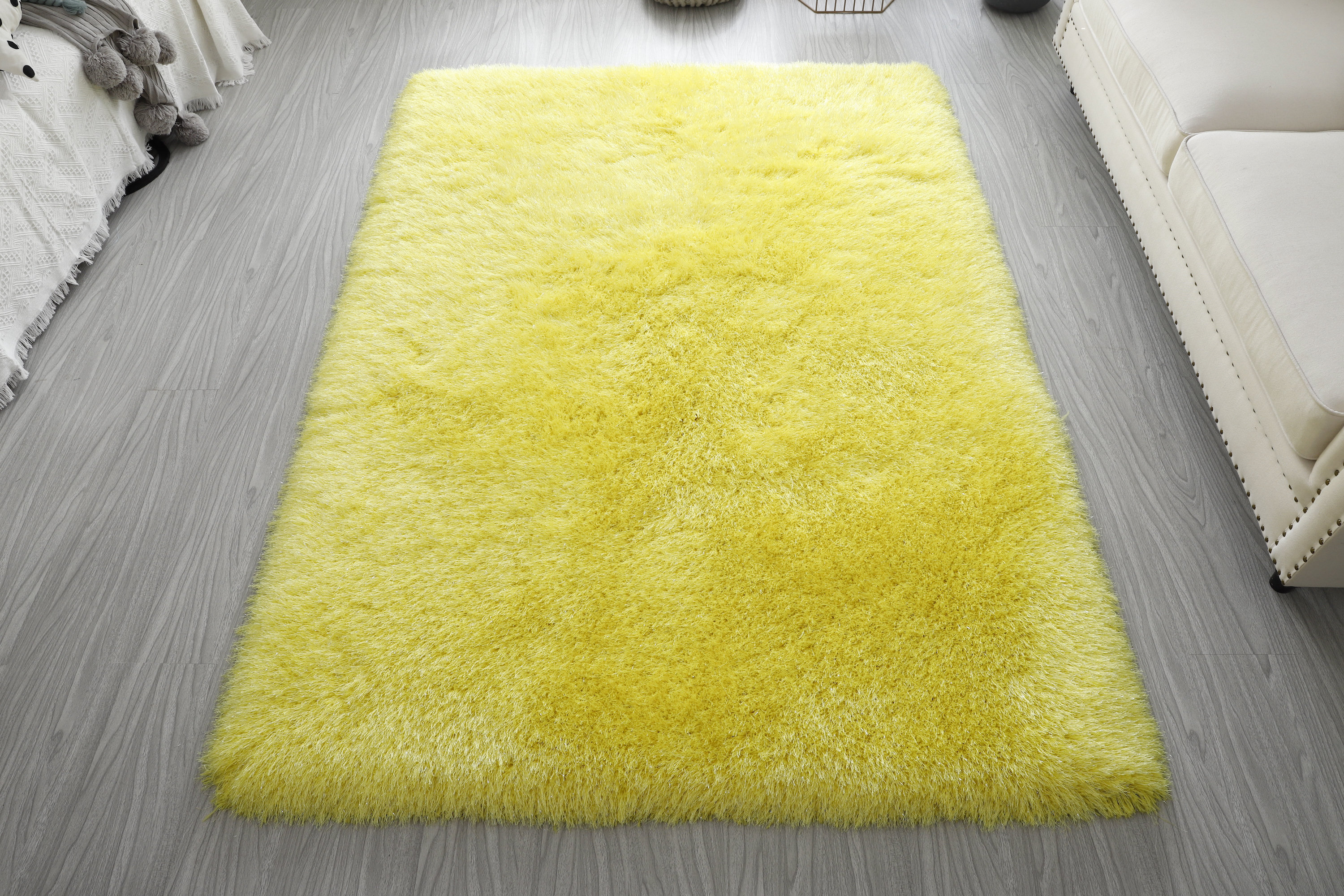 Everly Quinn Varina Collection Yellow Shag Area Rug Wayfair