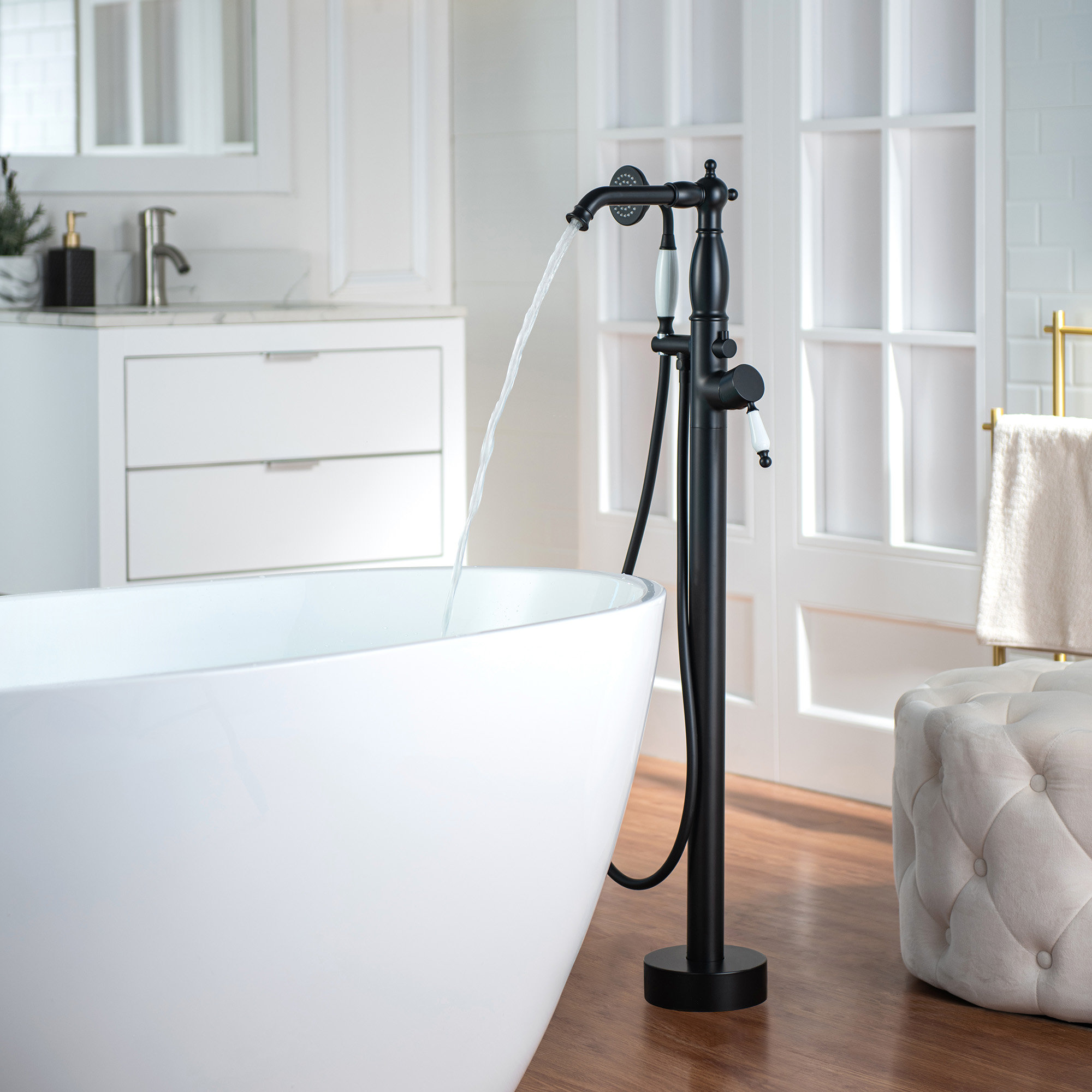 WoodBridge Single Handle Floor Mounted Tub Faucet | Wayfair