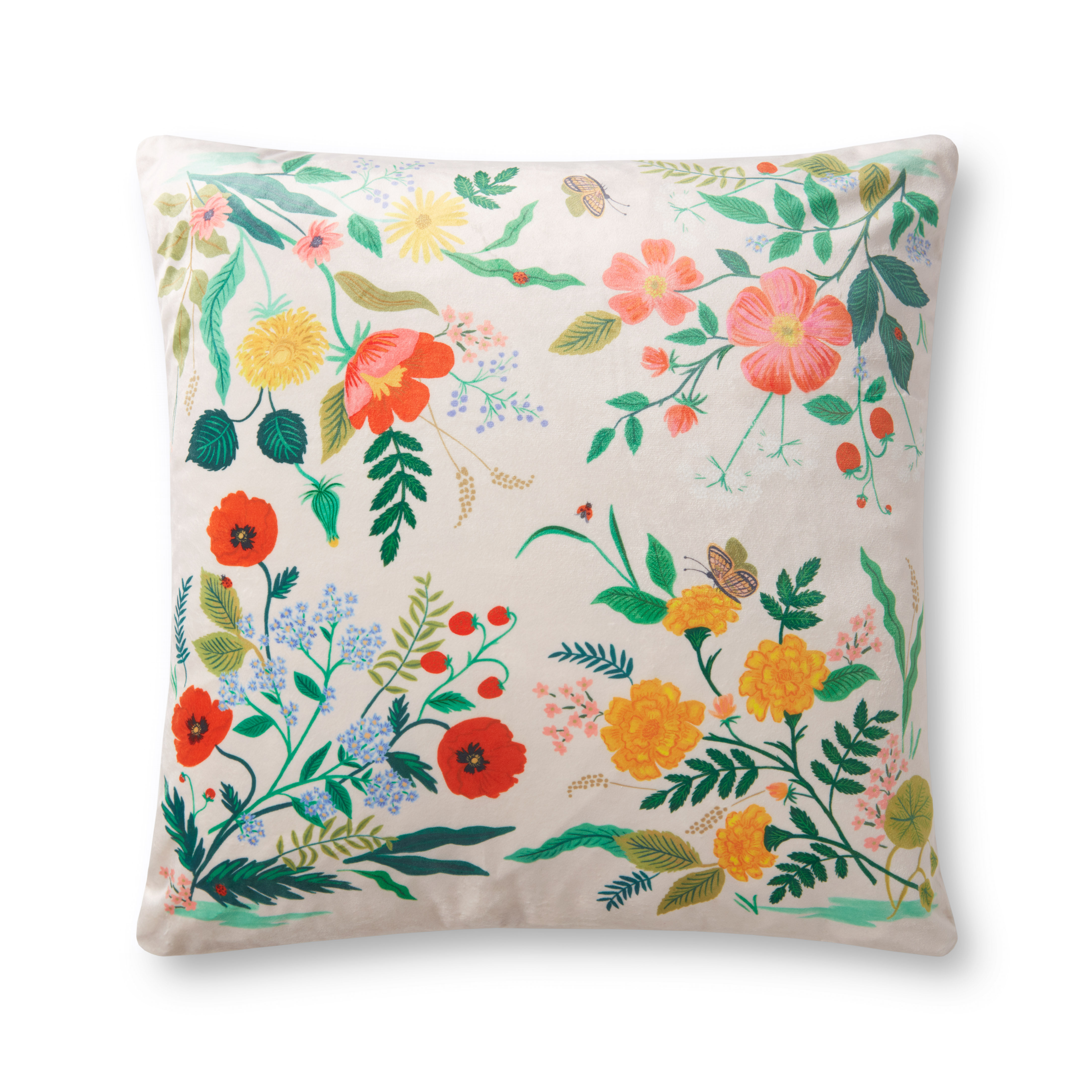 Rifle Paper Co. x Loloi PRP0024 Botanical Multi 22" x 22" Pillow Wayfair
