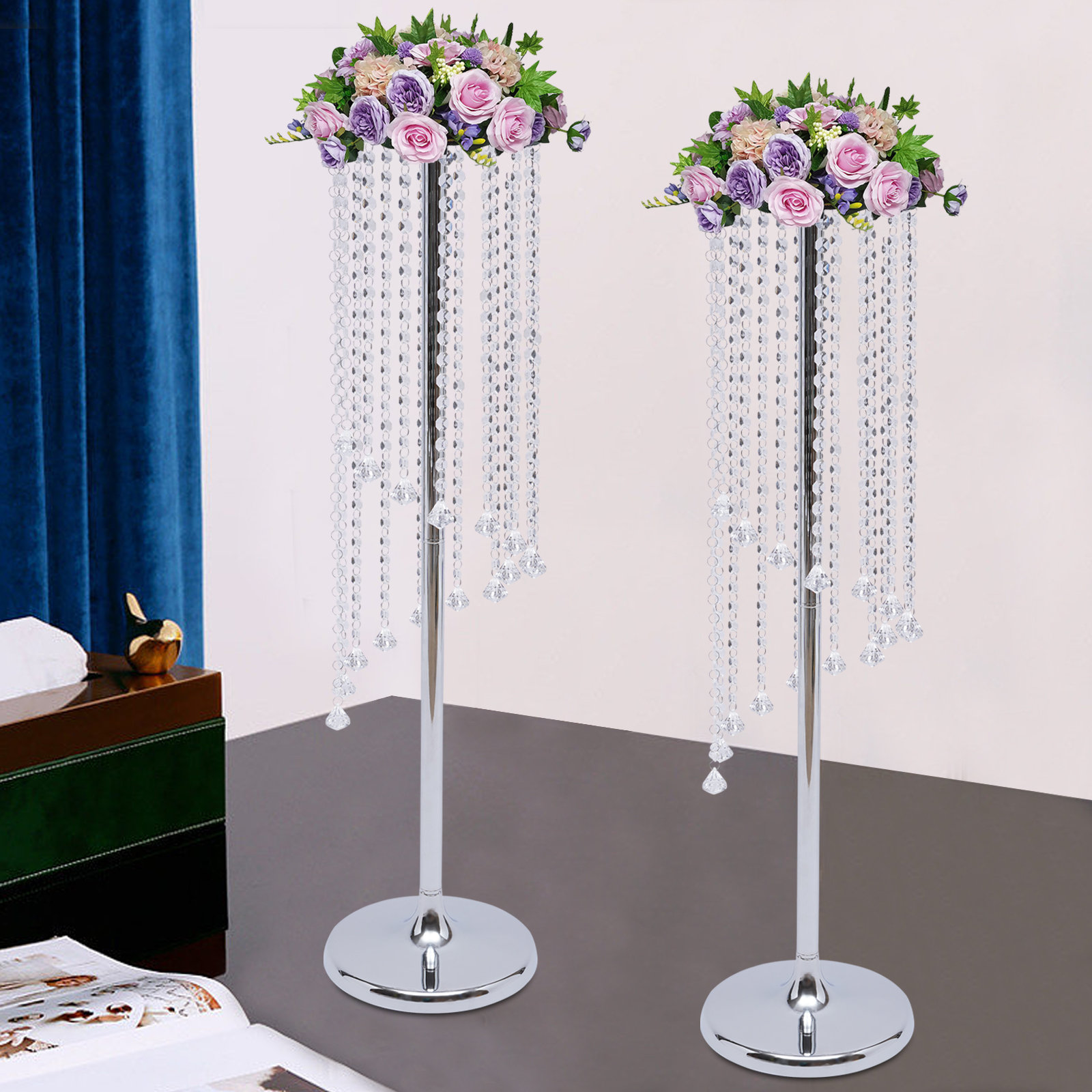House of Hampton® Dnijah Metal And Crystal Flower Stand For Party