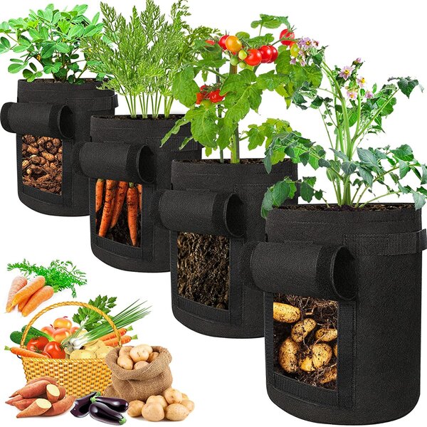 Reusable Large Grow Bag Planter Vegetable Tomato Potato Felt Cloth Plant Pot 