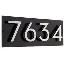 40-75 Round Brass & Black House Number Signs 