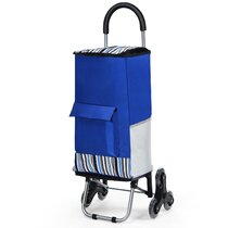 Aluminum Alloy Foldable Shopping Trolley Folding Portable Lightweight with A Bag Stainless Steel Bracket for Climbing Wheel 