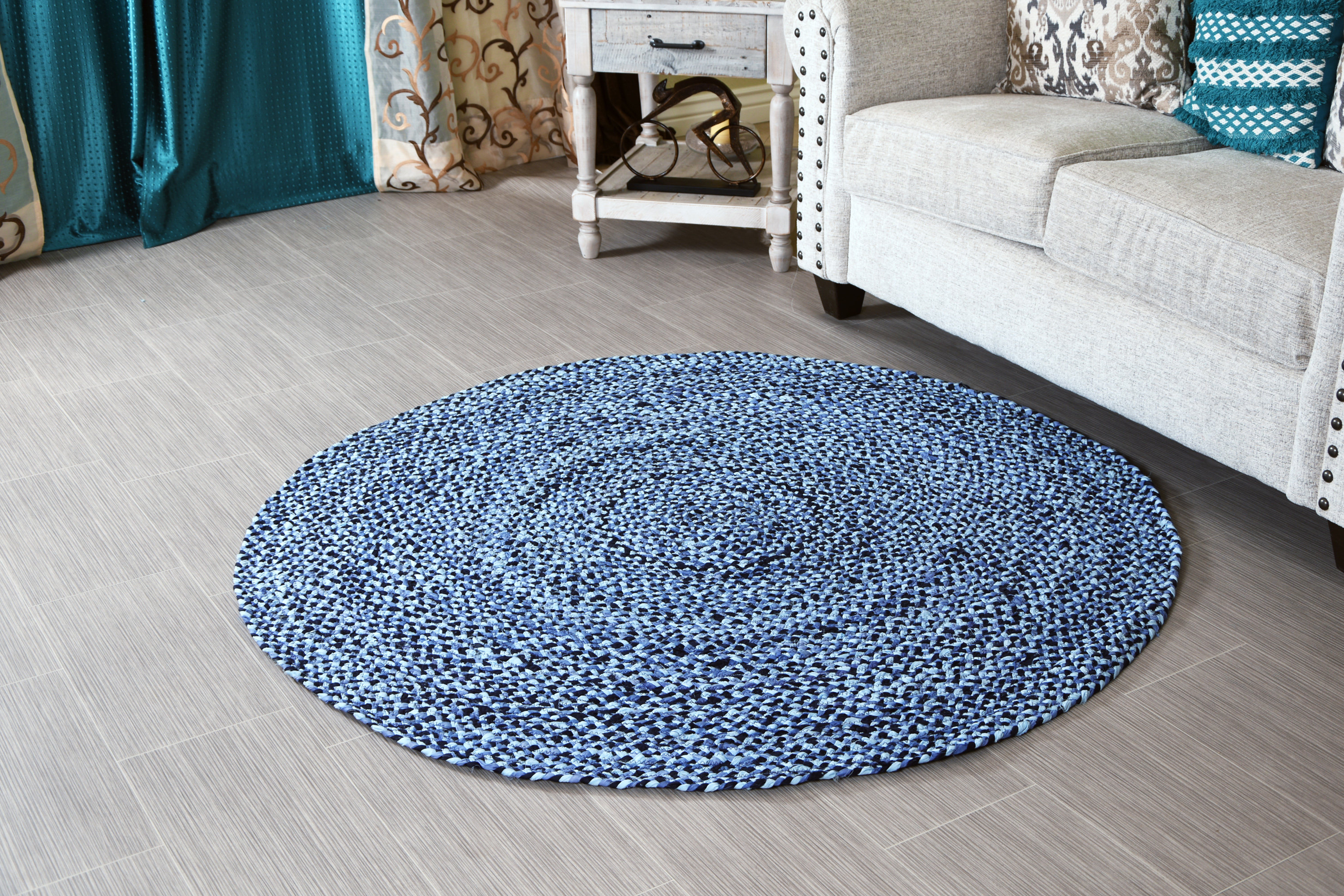 Breakwater Bay Round Derrygowan Abstract Handmade Braided Cotton Area