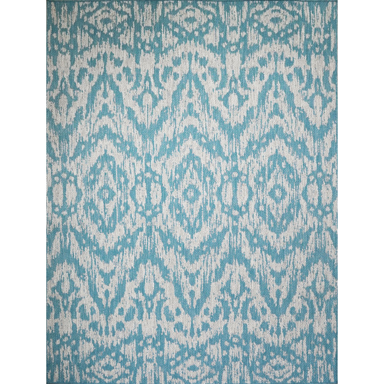 Union Rustic Starnes Turquoise Indoor/Outdoor Rug | Wayfair