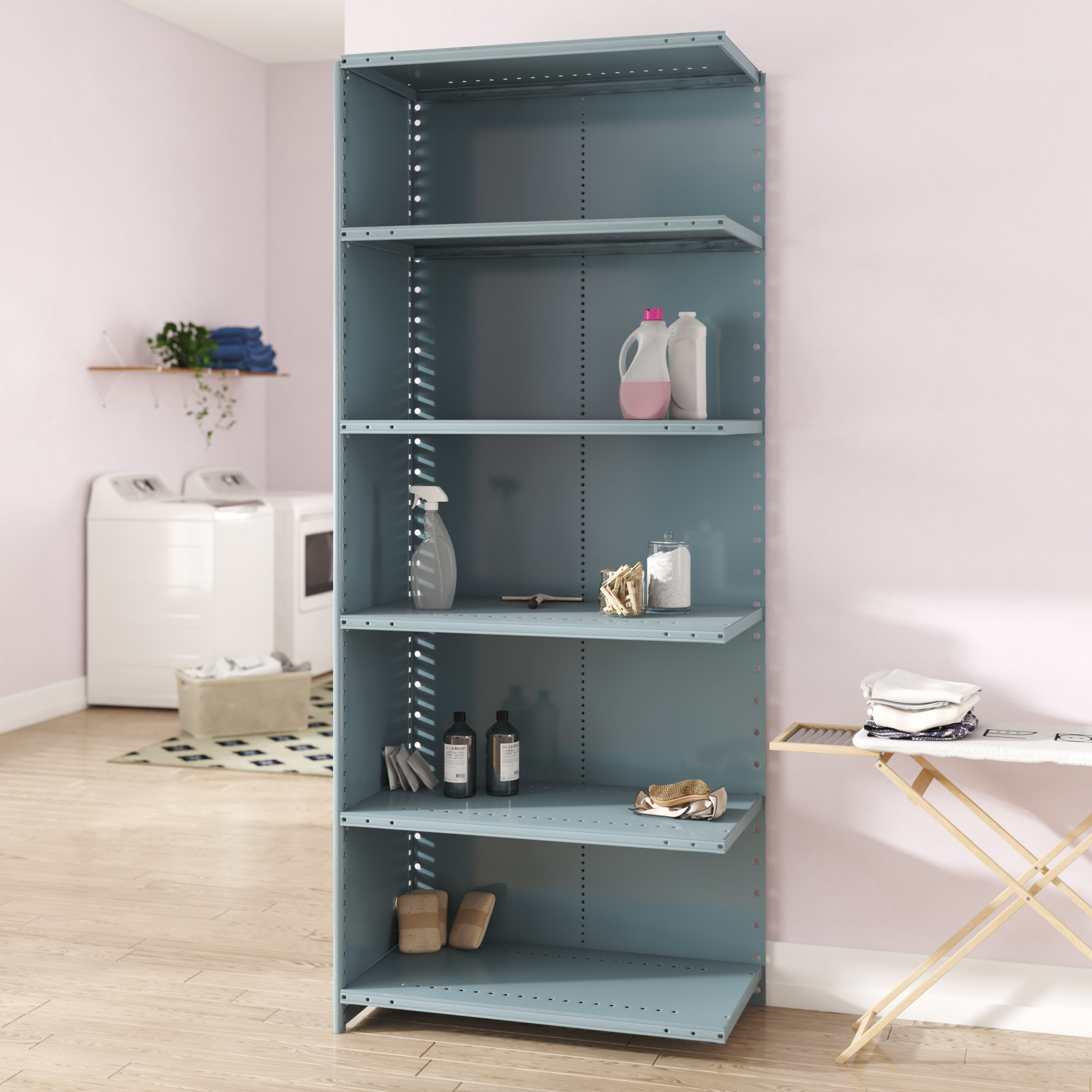 Hallowell HiTech MediumDuty Closed Type 5 Shelf Shelving Unit Addon