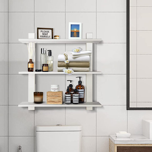 Latitude Run® 3-Tier Floating Shelf Wall Shelf Bathroom ...