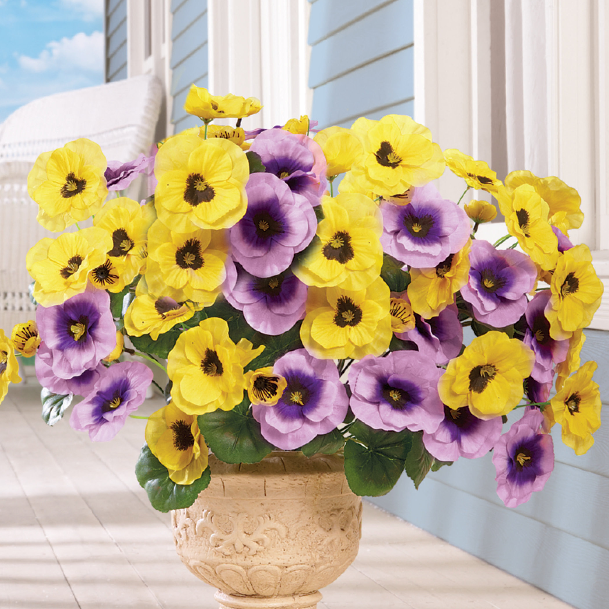Ophelia & Co. Artificial Pansy Floral Arrangement Wayfair