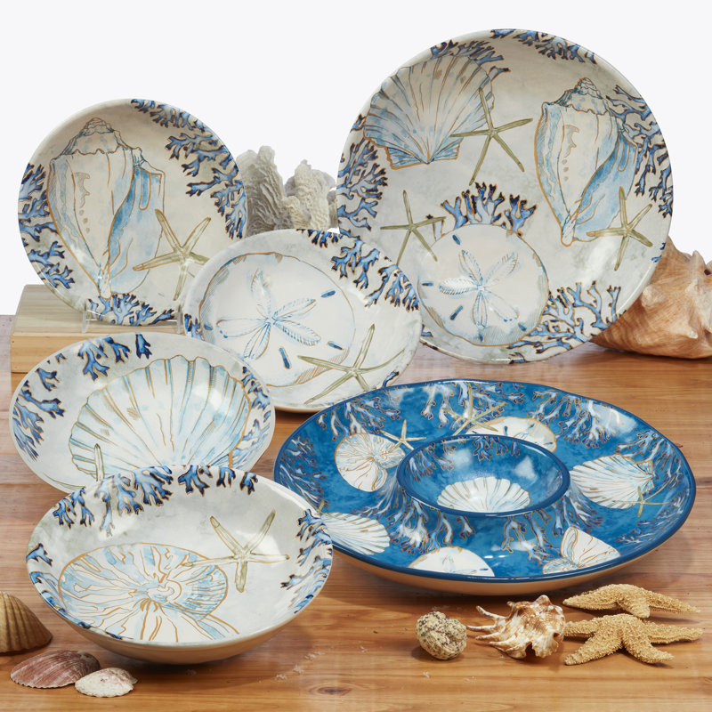 Playa Shells 8.5" Salad/Dessert Plates, Medium, Set Of 4