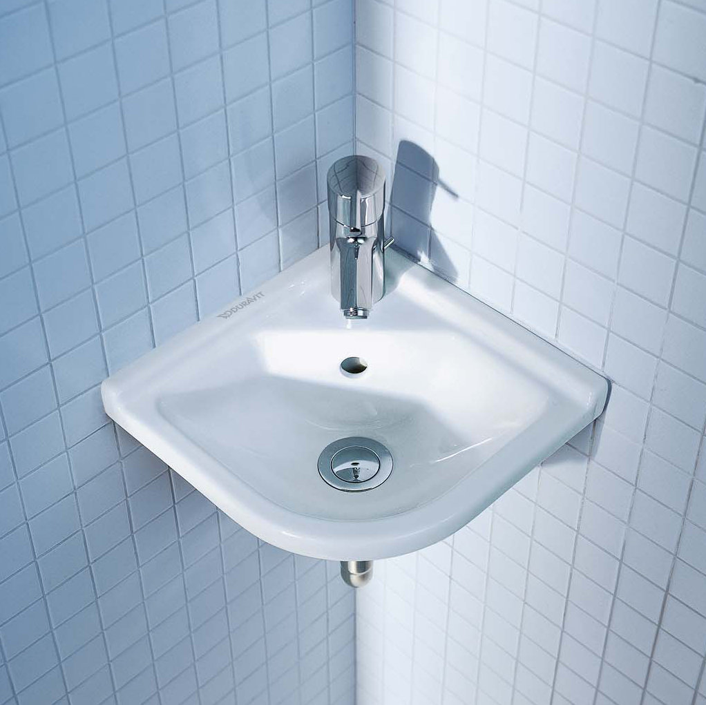 Duravit 18'' White Ceramic Corner Wall Mount Bathroom Sink with