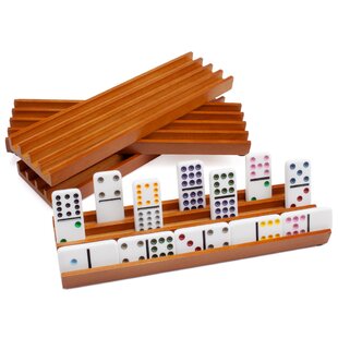 Rouku High Standard Dominoes Neutral Wooden Children Interactive Board Game Set Kids Wodden Box Dominoes Toy 1 Set