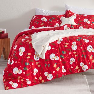 100%BRUSHED COTTON MODISH CHRISTMAS STAG RED DUVET QUILT COVER✅ 