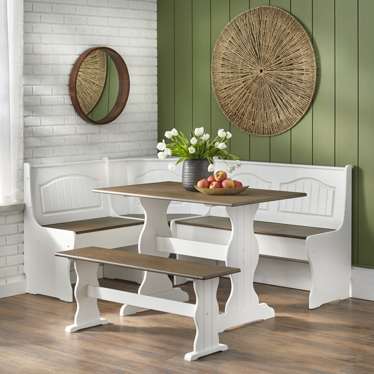 One Allium Way® Rahman 5 - Person Pine Solid Wood Breakfast Nook Dining ...