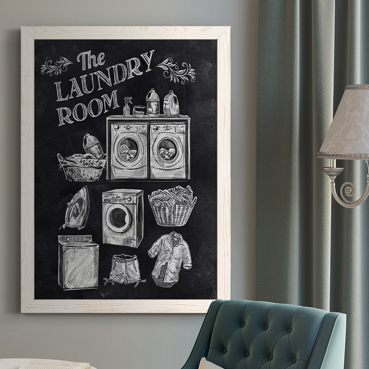 August Grove® Laundry Room Framed On Canvas Print | Wayfair