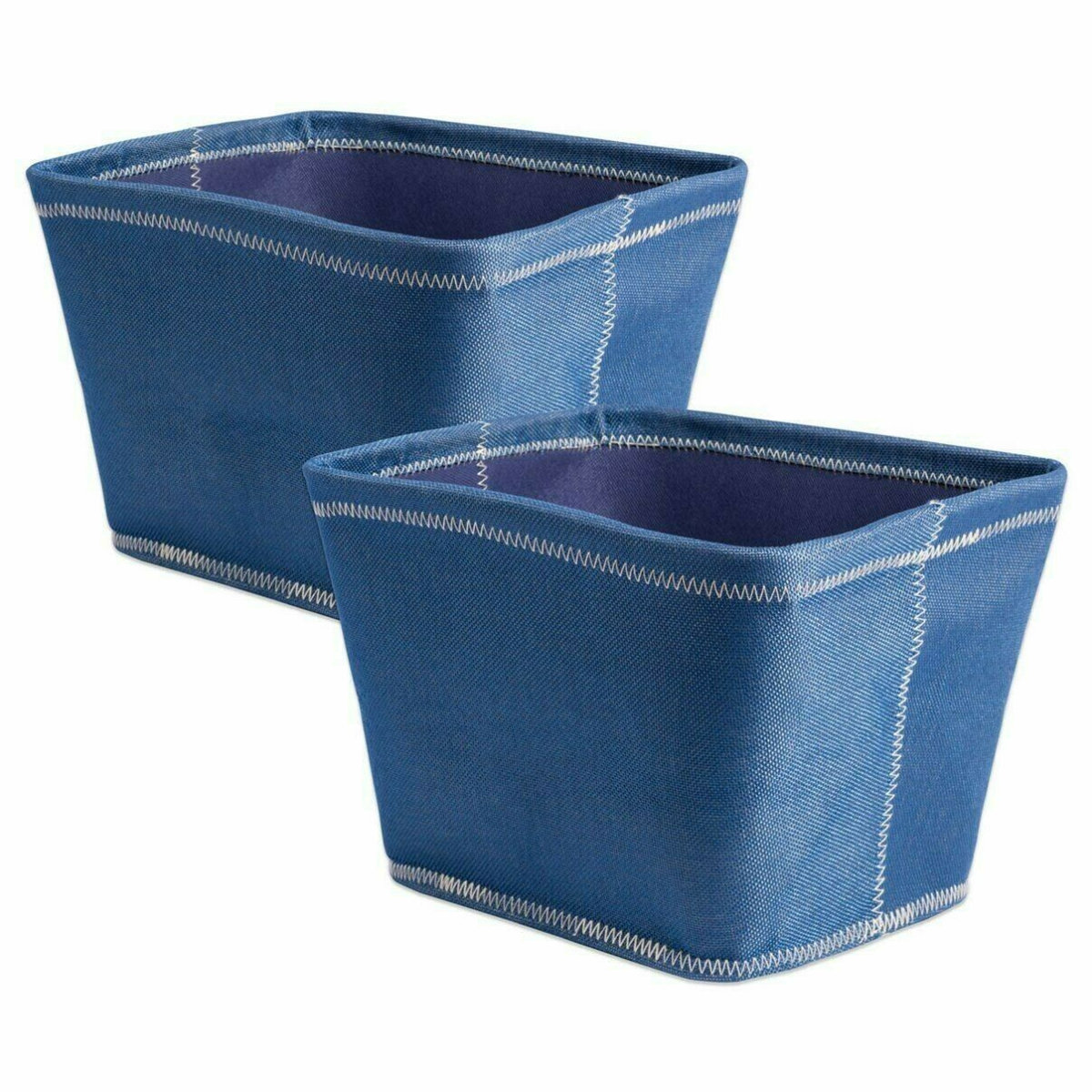 Breakwater Bay Navy Blue Fabric Storage Bins with Stitching Detail 8