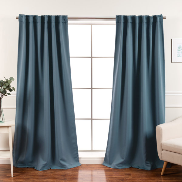 2 Pc Royal Blue Velvet Lined Curtain Ringtop \ Grommet 42" x 84" inches 