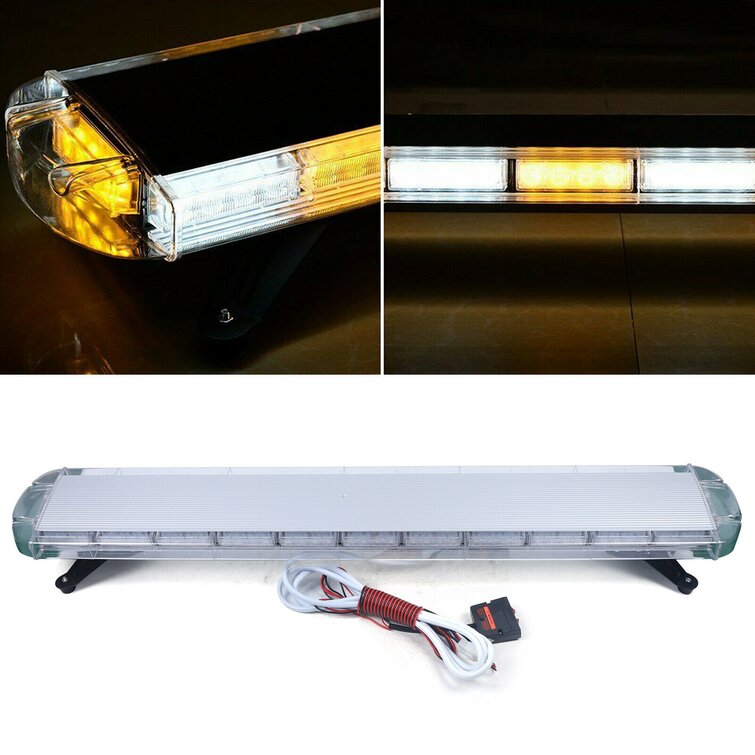 51" Inch 96W LED Emergency Beacon Amber Warn Response Strobe Light Bar Tow Truck 