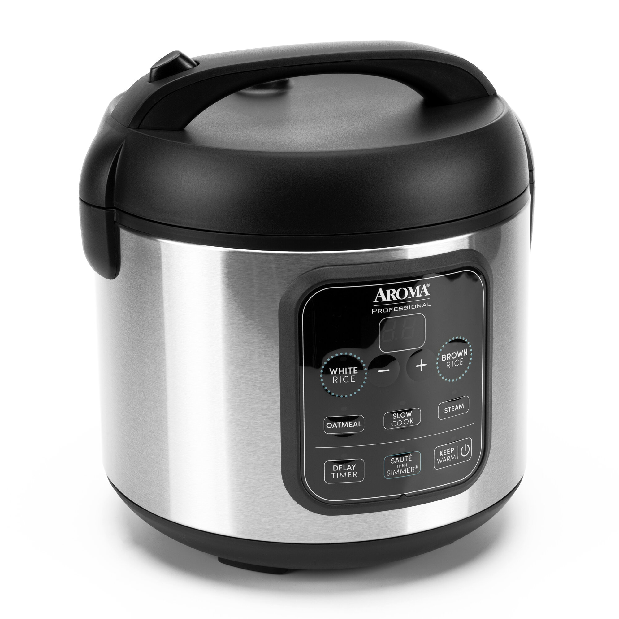 Aroma 2-8-Cups Digital Rice Cooker Food Steamer and Soup Maker Stainless Steel 
