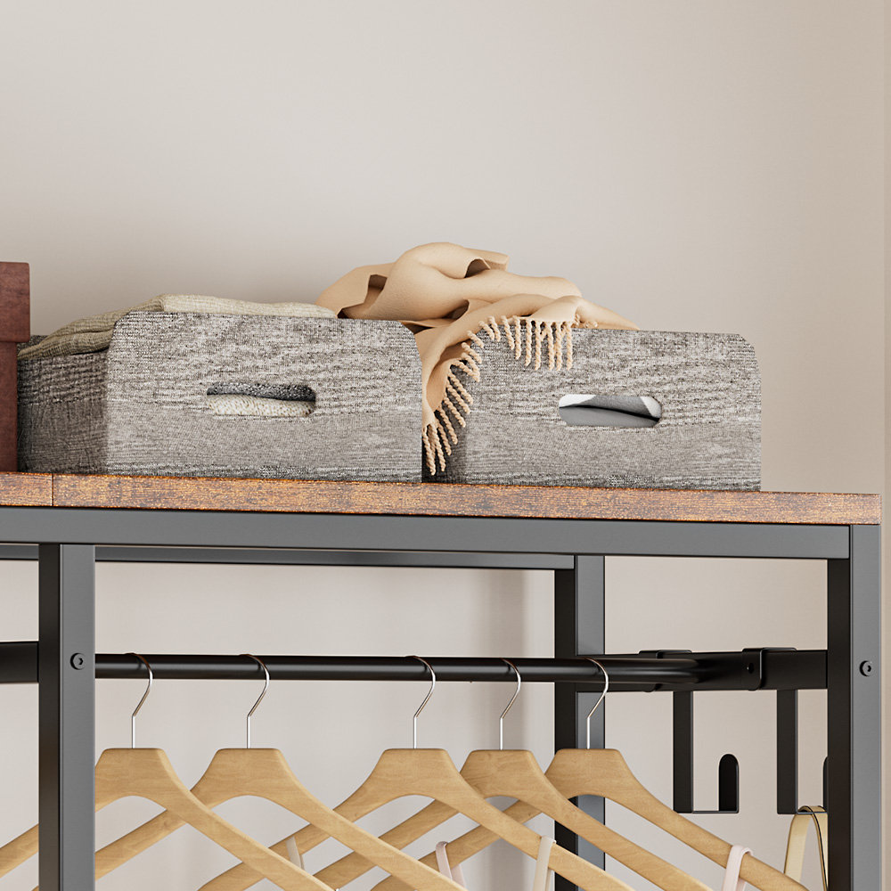 17 Stories Rylaey 47.24'' W Clothes Rack with Shelves Drawers Heavy