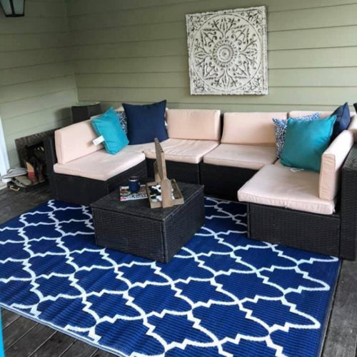 Mad Mats Blue Indoor/Outdoor Rug & Reviews | Wayfair