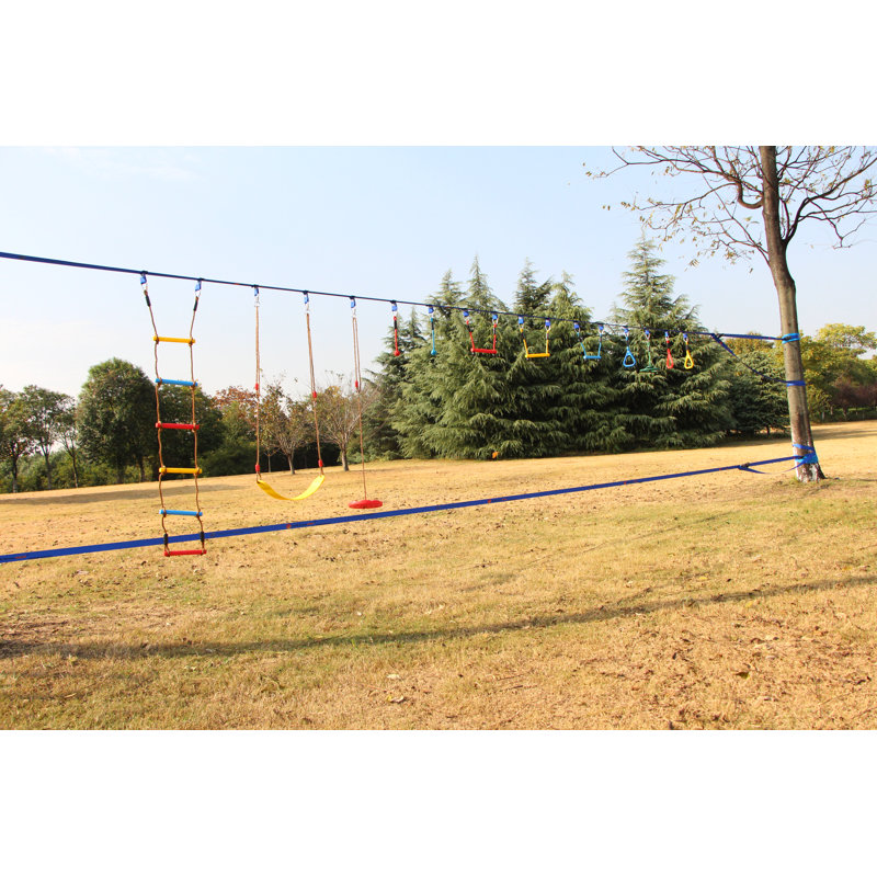 ZenMonkey Slackline Kit With Overhead Training Line, Arm Trainer, Tree Protector
