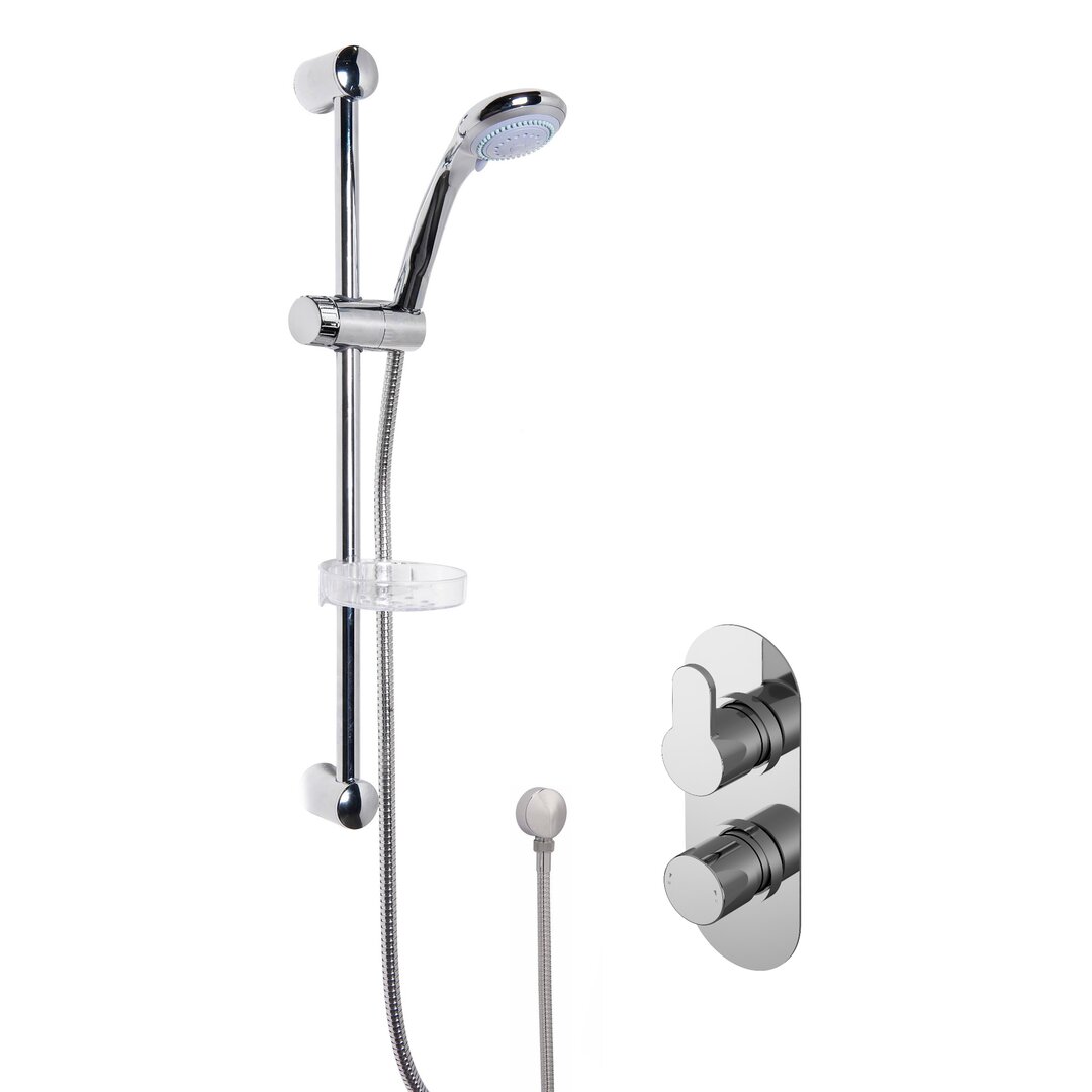 Thermostatic Shower with Handheld Shower Head gray