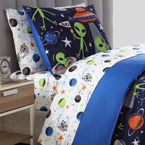 Night Scenery Aliens Space Print Details about   UFO Quilted Bedspread & Pillow Shams Set 