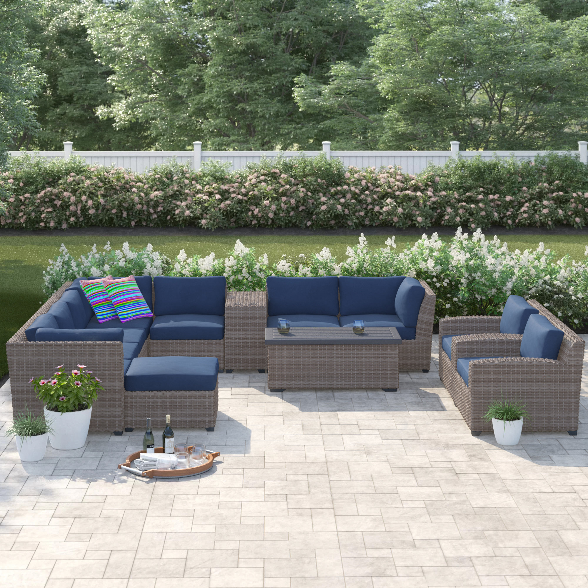 Sol 72 Outdoor™ Merlyn 12 Piece Sectional Seating Group with Cushions