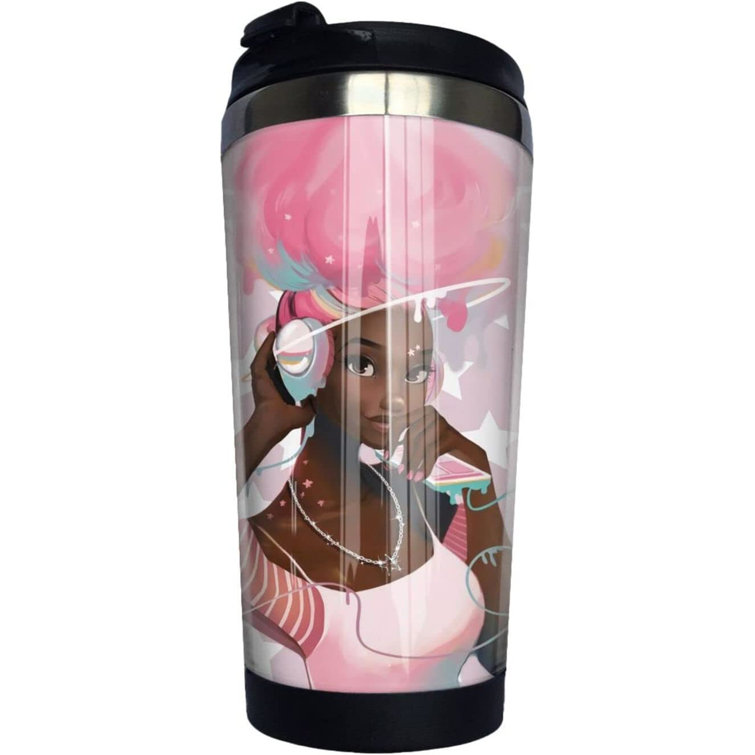 Latitude Run® Girl Travel Mugs Cute African American Woman Funny Travel  Coffee Tumbler Mugs Leak Proof Durable 14 Oz | Wayfair