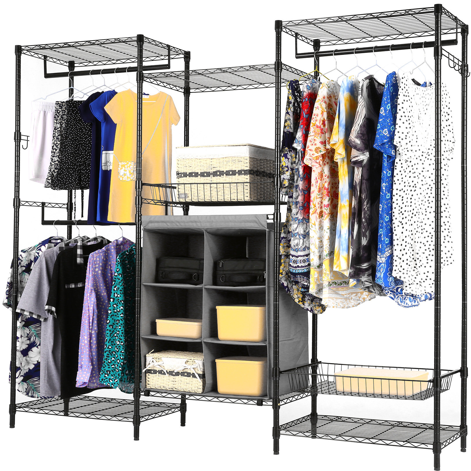 Rebrilliant Govanni 86" W Heavy Duty Closet System Wardrobe Storage