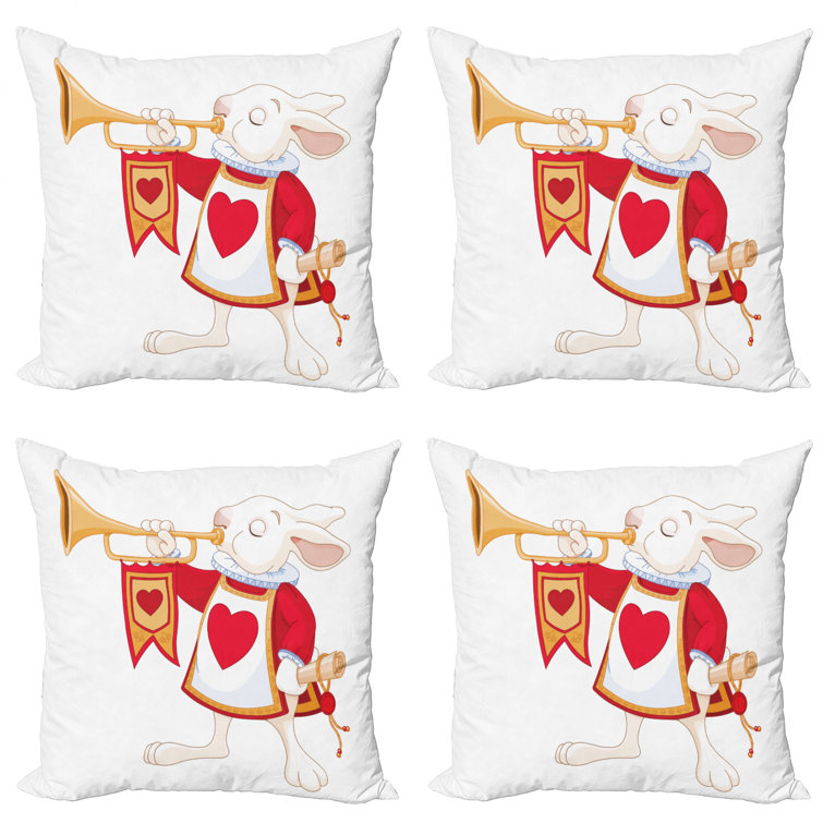 Pillow COVER Alice in Wonderland White Rabbit Decorative Vintage Looking Pillow Case for Home decoration Outdoor Indoor Decoration Pillow COVER Alice in Wonderland White Rabbit Decorative Vintage Looking Pillow Case for Home decoration Outdoor Indoor Decoration