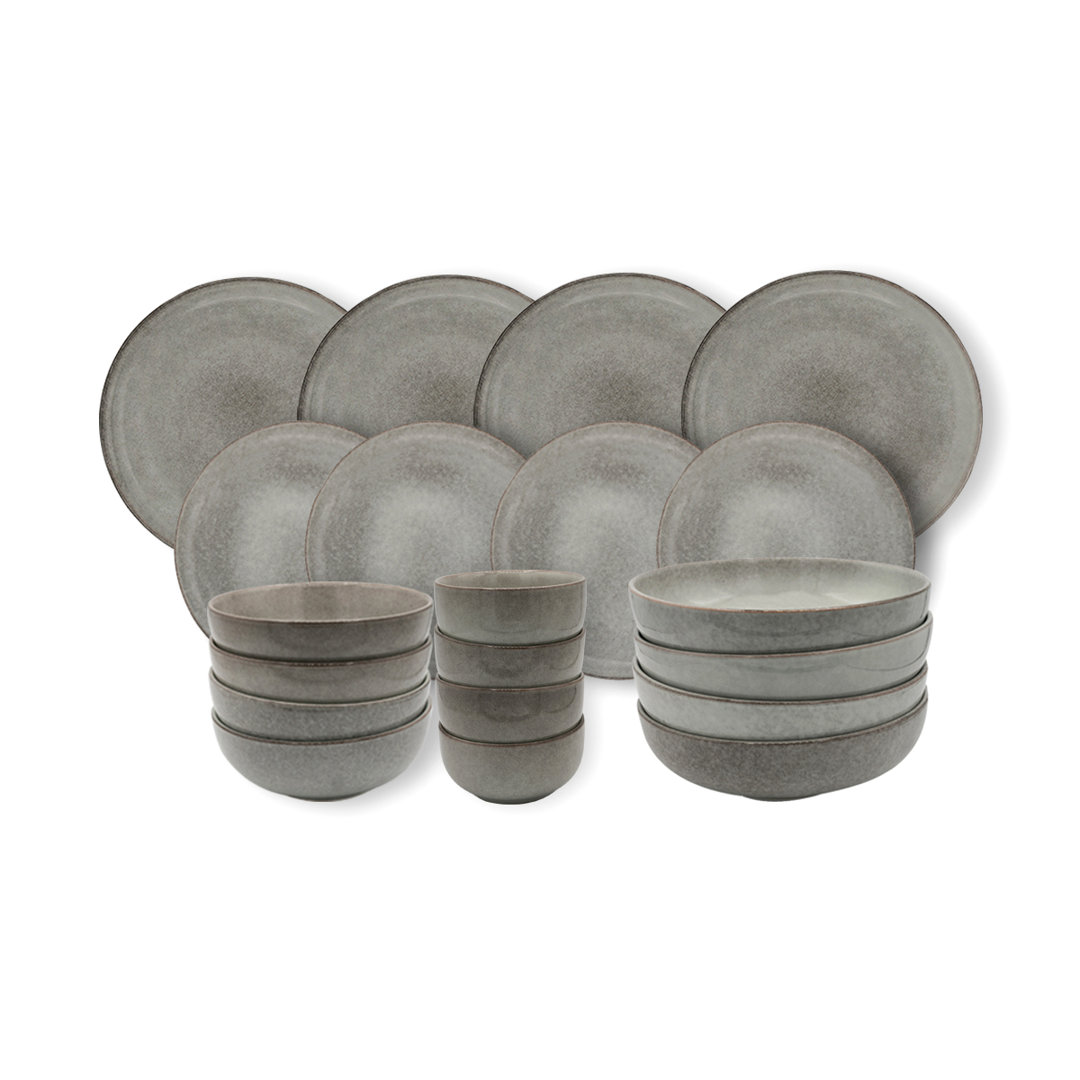 Nordic 16 Piece Dinnerware Set, Service for 4 gray