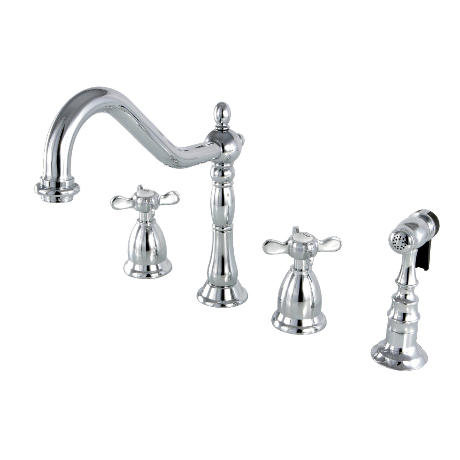Kingston Brass Essex Double Handle Kitchen Faucet with Side Spray Wayfair