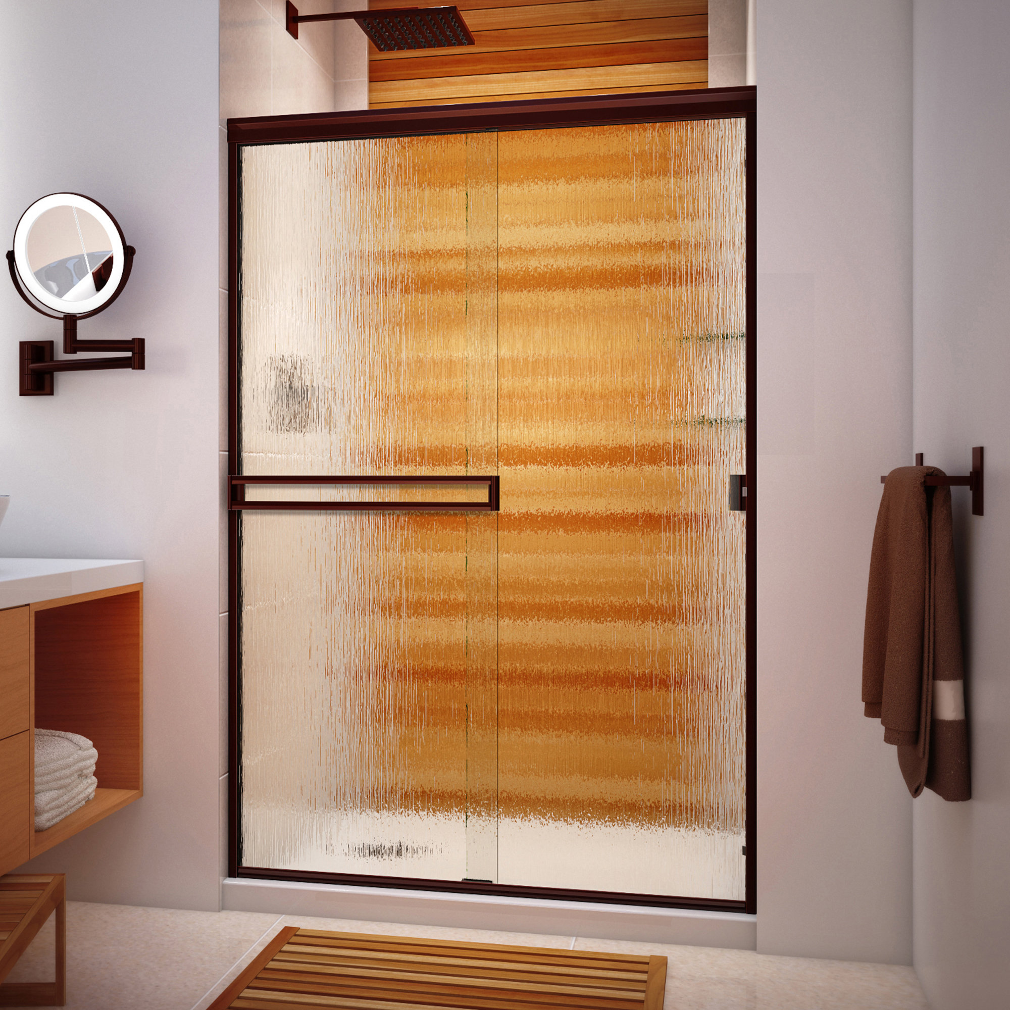 Arizona Shower Door 46'' 48'' W x 70.375'' H Bypass SemiFrameless
