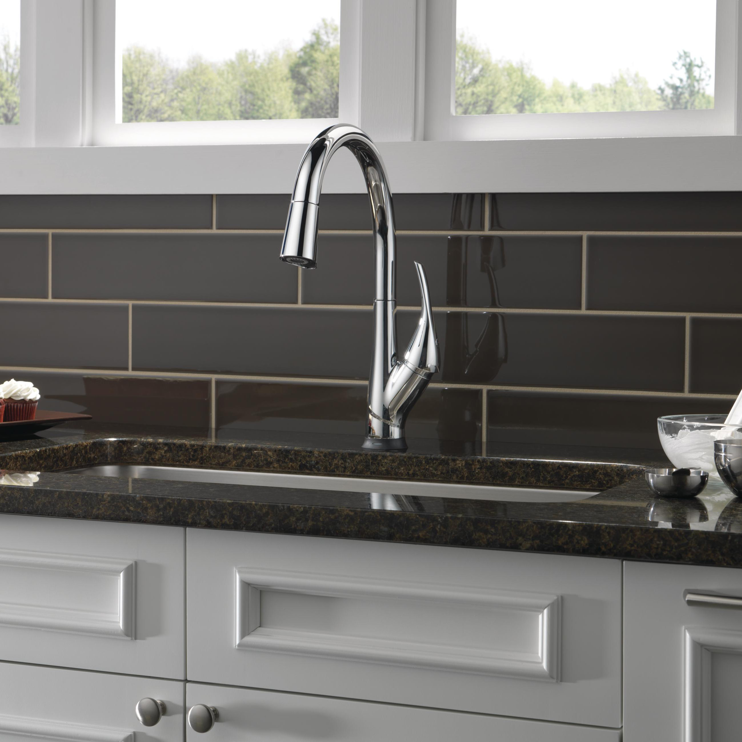 9181TRBDST,BLDST,ARDST Delta Esque Pull Down Touch Kitchen Faucet & Reviews Wayfair