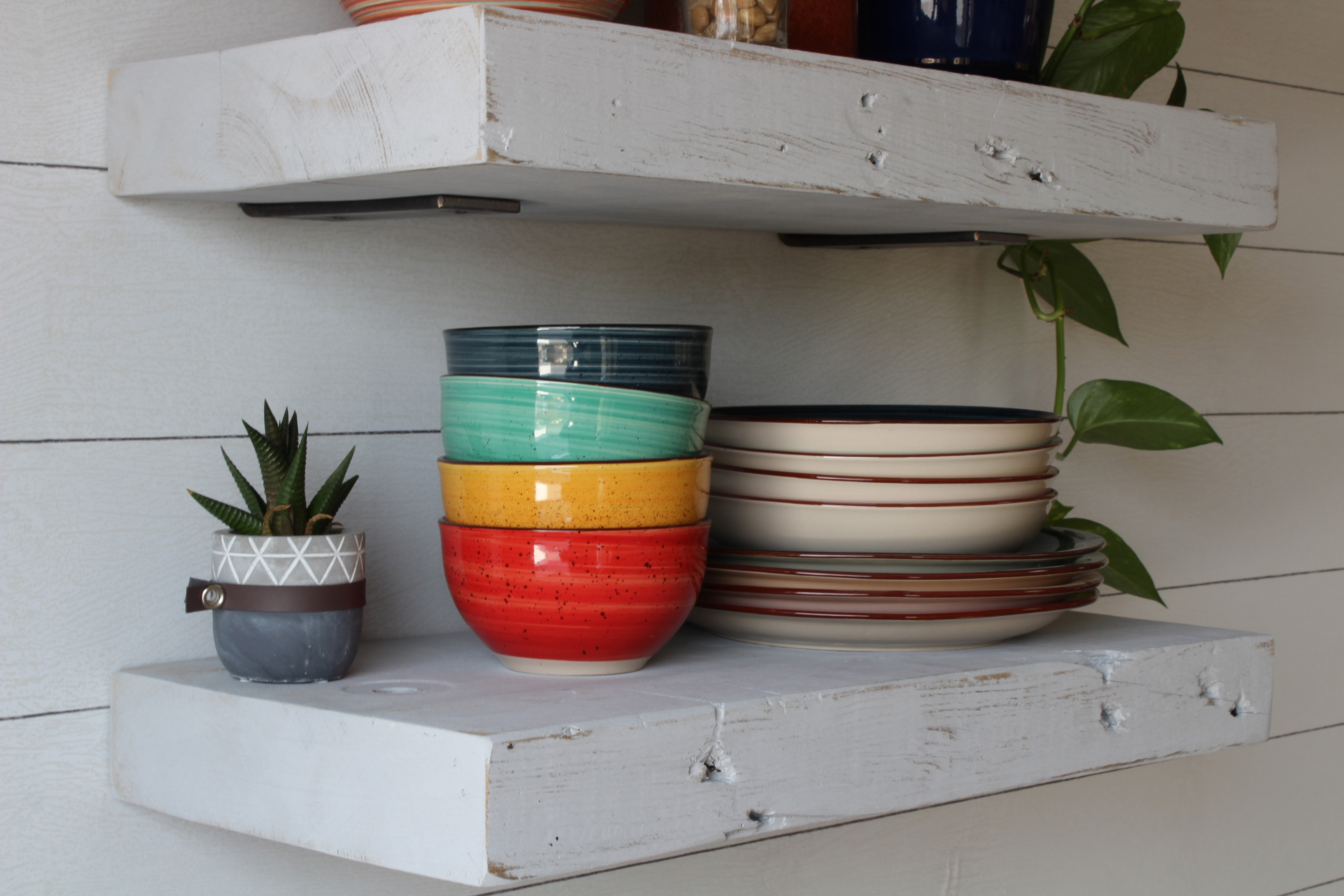 UrbanLegacy Reclaimed Barn Joist Deep Floating Shelves with Low Profile