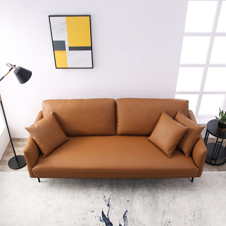 single cushion leather couch