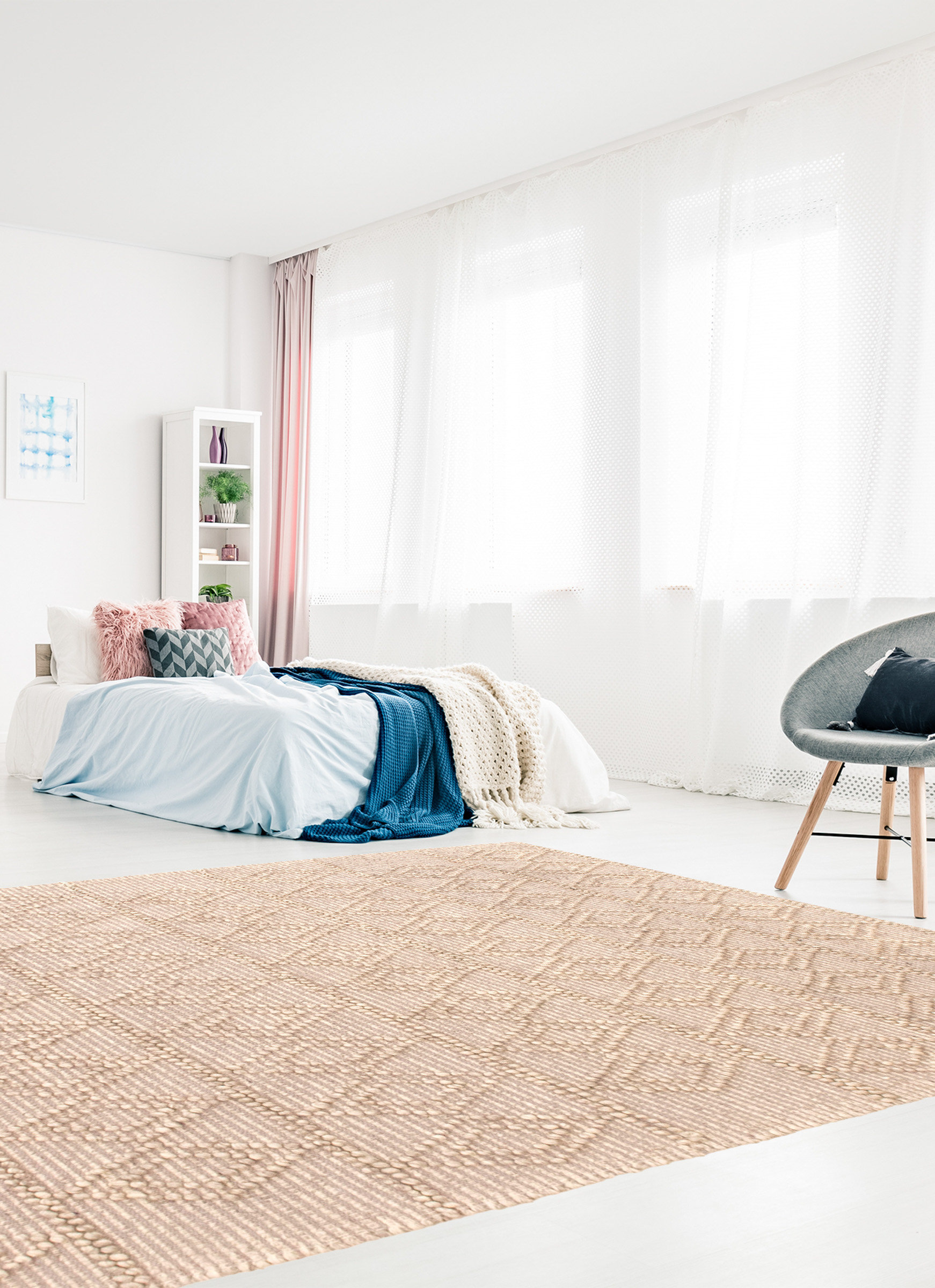 Foundry Select Mulvey Geometric Handmade Braided Wool Area Rug in Light Brown Wayfair