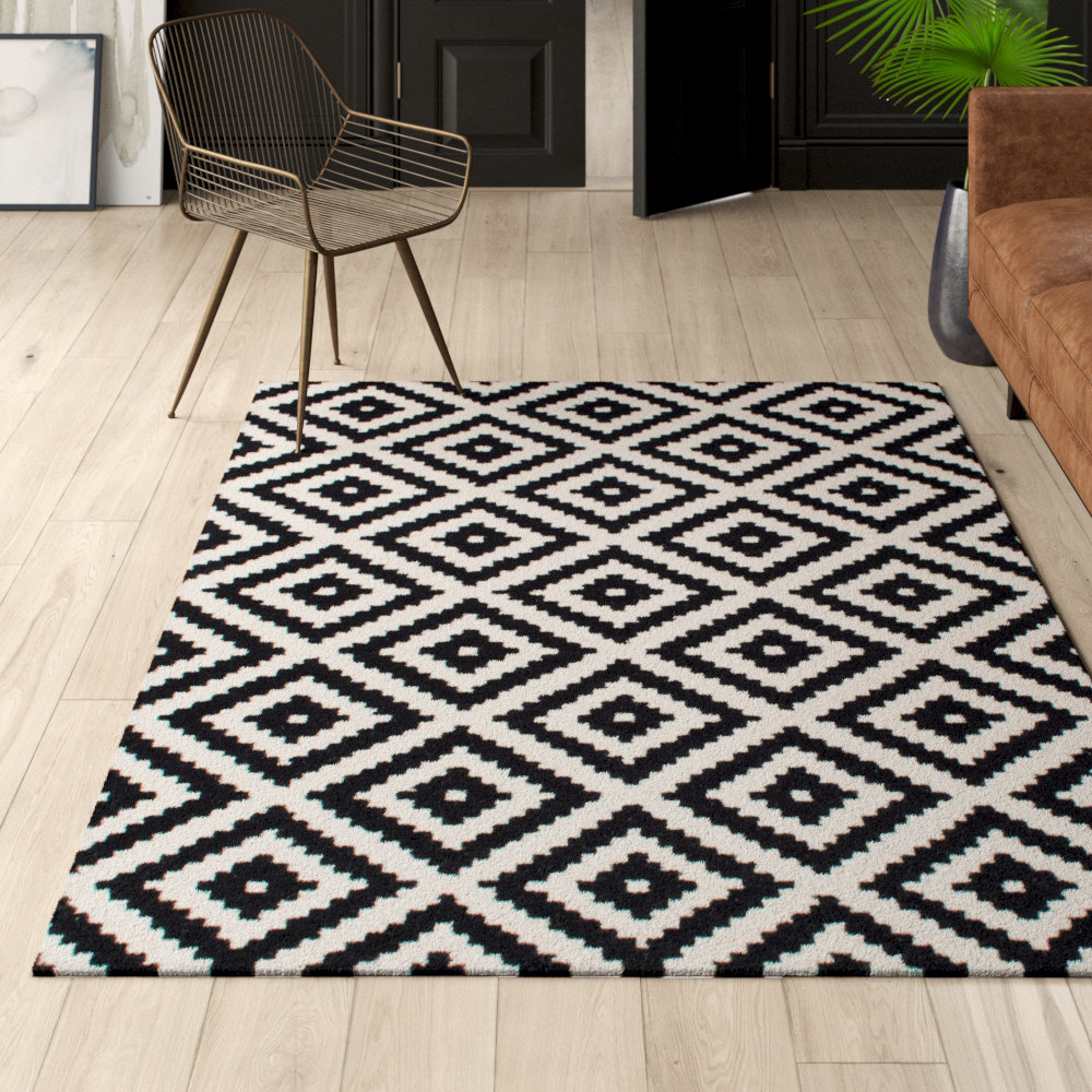 Bloomsbury Market Borchardt Hand Tufted Wool Black Rug & Reviews Wayfair.co.uk