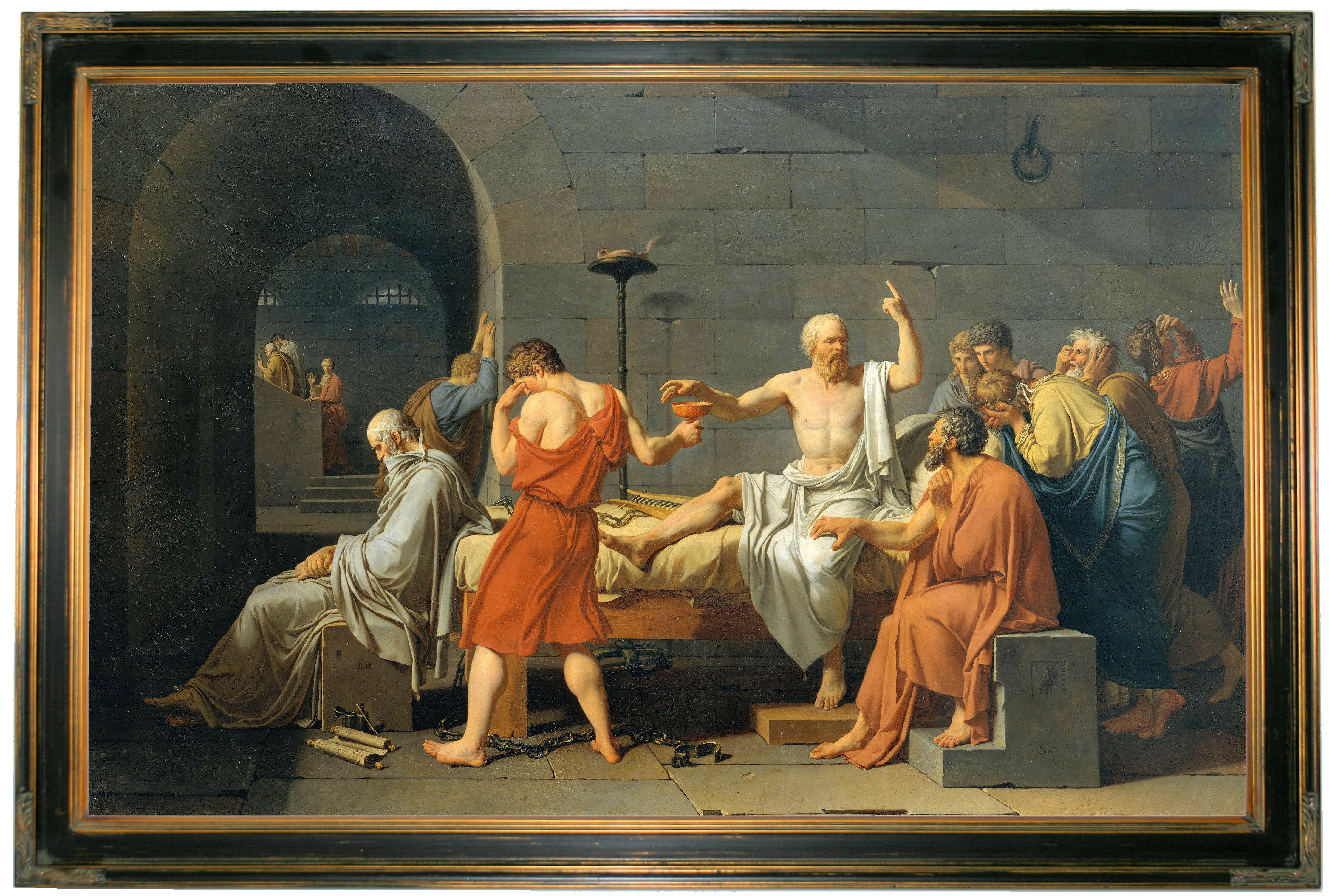 Painting Historic Study GREECE David Death Socrates Framed Print 12x16 inch 