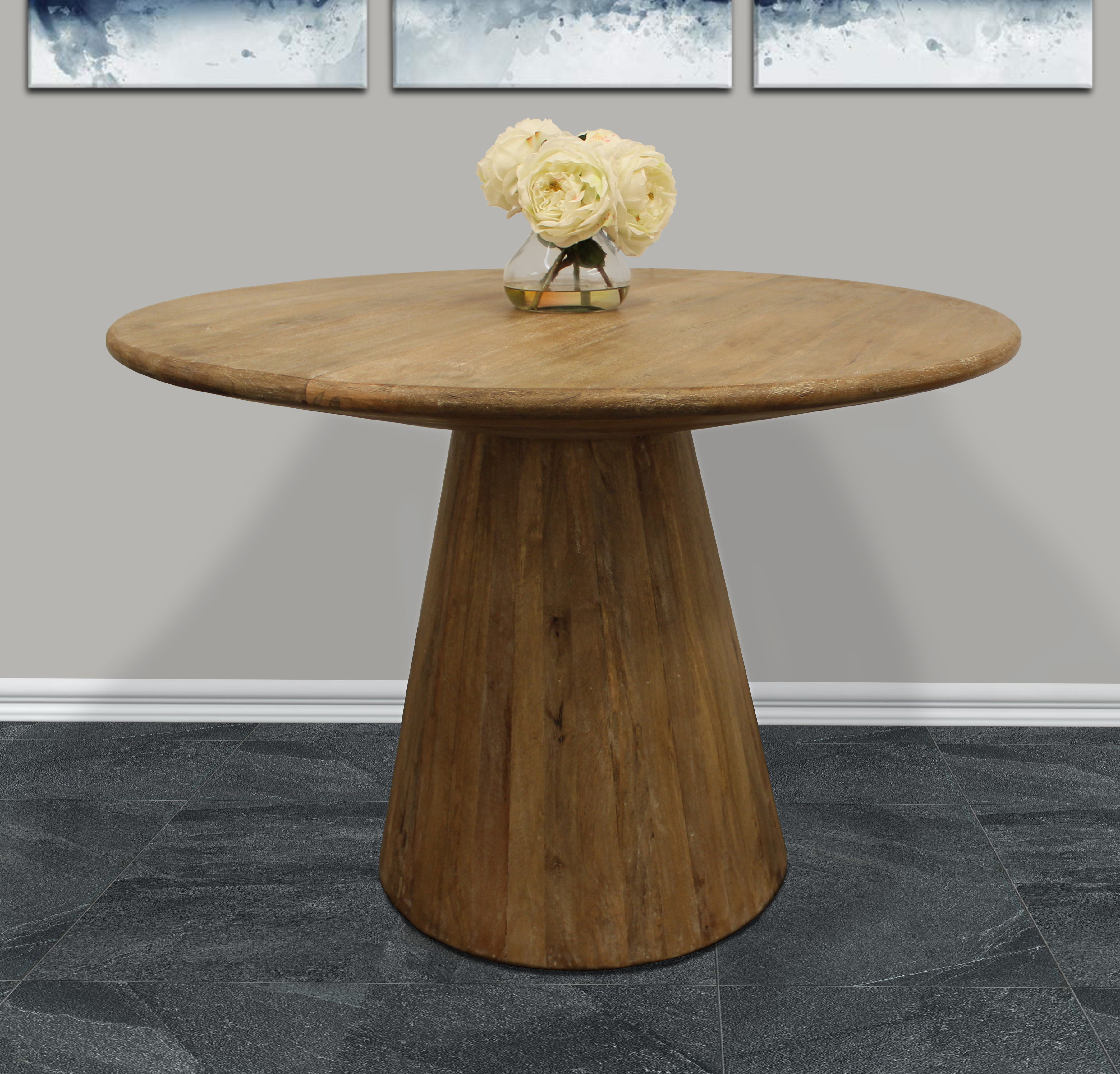Wade Logan® Aryhanna 42'' Mango Solid Wood Pedestal Dining Table ...