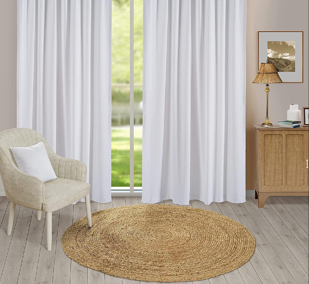 Rosecliff Heights Natural Round Handwoven Jute Rug Soft Jute Rug